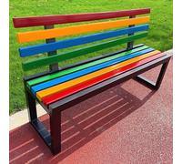 Banc d'extérieur en métal avec dossier et accoudoirs, meubles de jardin résistants aux intempéries pour la relaxation dans la cour, le parc et le porche