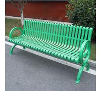 Banc d'extérieur en métal avec dossier et accoudoirs pour pelouse, cour, porche, travail, entrée, coins arrondis, capacité de charge de 399,2 kg, vert (150 cm)
