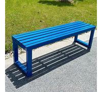 Banc d'extérieur en métal durable pour espaces publics, solution d'assise haute capacité pour parcs, patios et jardins