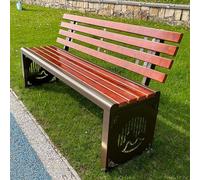 Banc d'extérieur en métal durable sculpté au laser, dossier renforcé et forme d'arc pour parcs, jardins et espaces publics