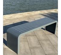 Banc d'extérieur en métal gris pour 3 personnes - Siège de jardin en acier noir durable, 105 cm x 40 cm x 45 cm, parfait pour terrasse, jardin, parc et relaxation