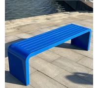 Banc d'extérieur en métal noir - Élégant siège de jardin pour patio, porche et parc - Design compact - Parfait pour les espaces extérieurs - Disponible en bleu et plus de couleurs