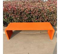 Banc d'extérieur en métal noir - Élégant siège de jardin pour porche, parc et terrasse - Petits bancs durables pour l'extérieur - Idéal pour les jardins et la détente - Couleur : orange