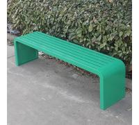 Banc d'extérieur en métal résistant aux intempéries avec dossier nu et lattes pour jardin, porche, chaises pour extérieur, parfait pour les patios et les terrasses