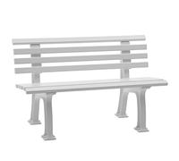 Banc d'extérieur en plastique - à 9 lames - Coloris blanc - longueur 1200 mm - banc pour parc - banc pour jardin - style anglais - PVC résistant