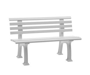 Banc d'extérieur en plastique - à 9 lames - Coloris blanc - longueur 1200 mm - banc pour parc - banc pour jardin - style anglais - PVC résistant