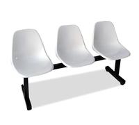 Banc d'extérieur en plastique, chaise de salle d'attente 3 places pour espaces publics