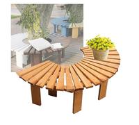 Banc D'extérieur Enveloppant, Chaise De Repos en Bois, Étagère À Fleurs Semi-Circulaire, for Jardin, Cour, Porche, Pelouse(Color 2)