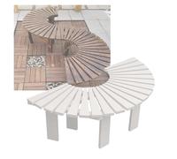 Banc D'extérieur Enveloppant, Chaise De Repos Semi-Circulaire, Étagère À Fleurs en Bois, for Jardin, Cour, Porche, Parc, Pelouse(Color 5)