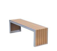 Banc d'extérieur imperméable en acier inoxydable pour jardin et place publique, 150 cm, siège durable, résistant aux intempéries, design robuste, parfait pour les parcs et les patios