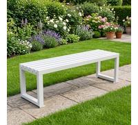 Banc d'Extérieur Jardin en Acier Galvanisé pour Terrasse Patio, Banc 2 Places Résistant aux Intempéries, Banquette Assise À Lattes pour Balcon, Parc, Pergola 100/120/150/180 Cm(Blanc,70.9in/180cm)