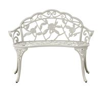 Banc d'Extérieur Jardin Vintage Métal 2 Places Extérieur Avec Accoudoirs Blanc