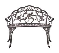 Banc d'Extérieur Jardin Vintage Métal 2 Places Extérieur Avec Accoudoirs Marron