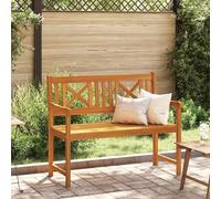Banc d'extérieur naturel 110 x 56 x 90 cm en bois massif d'acacia | Bois d'acacia massif, surface huilée naturelle, accoudoirs larges, résistant aux intempéries pour terrasses et jardins