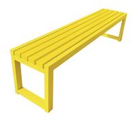 Banc d'extérieur noir résistant aux intempéries - Petit cadre en tuyau d'acier - Siège de jardin polyvalent pour cour, pelouse, entrée et terrasse - Disponible en 6 couleurs (jaune, 1,8 m)