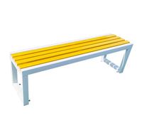 Banc d'extérieur résistant aux intempéries en bois et fer pour porche, terrasse, pelouse, piscine
