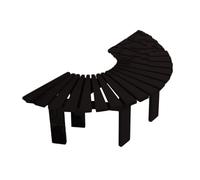 Banc d'extérieur semi-circulaire en bois, siège confortable dos nu pour jardin, cour et porche