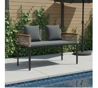 Banc d'extérieur - VIDAXL - 117 x 54 x 74 5 cm - Poly Rattan & acier - Gris/Gris foncé - Anti-UV