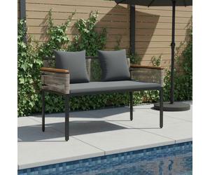 Banc d'extérieur - VIDAXL - 117 x 54 x 74 5 cm - Poly Rattan & acier - Gris/Gris foncé - Anti-UV