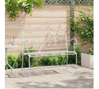 Vidaxl Banc Blanc Métal 104 X 54 X 93 Cm Durable Banc D'extérieur