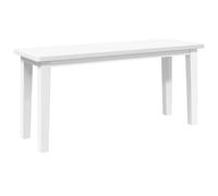 Banc d'intérieur en bois d'hévéa massif blanc de 90 cm de vidaXL, avec pieds en bois, stable et résistant, polyvalent pour les repas ou comme siège d'appoint, facile à nettoyer