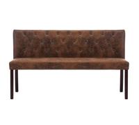 Banc du couloir - vidaXL - similicuir daim - marron - avec dossier - 148 5 x 52 x 84 5 cm zbh35q4865