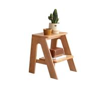 Banc échelle à 2/3/4 niveaux, échelle de bibliothèque en bois, tabouret escabeau, chaise la bibliothèque, la cuisine, tabouret de porte, repose-pieds, petite table jeu(Natural wood 2-TIERED)