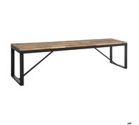 Atmosphera - Banc Edena en Bois d'Acacia et Métal Noir - 170 x 35 x 45 cm - Style Industriel - pour Salle à Manger, Entrée, Salon