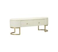 Banc effet matelassé avec 2 tiroirs Sharon 120 x 40 x 43 cm