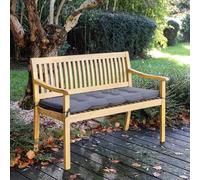 Happy Garden – Banc de jardin Aruba – Acacia pour 2 personnes avec coussins gris