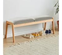 Banc en bois capitonné pour une utilisation en intérieur - Meuble d'entrée gris élégant pour cuisine et salle à manger - 112 x 39 x 43 cm - Parfait pour le salon, le couloir et la chambre à coucher