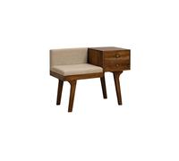 Banc en bois de manguier marron, 2 places, avec rangement - Chehoma, Hallway - 90x48x71 cm