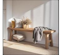 Banc en bois de pin rustique | Banc de salle à manger et d'entrée de 120 cm | Long siège scandinave pour cuisine, jardin, terrasse | Finition naturelle (100 x 26 x 35 cm)