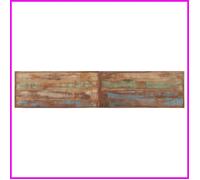 Banc en bois de récupération massif et acier - V GEBY - 160 x 35 x 45 cm - Marron et noir