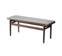 Banc en bois du milieu du siècle, banc de table de salle à manger rembourré en lin, style vintage pour ferme, restaurant et entrée