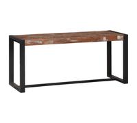 Banc en bois massif Mango avec espace de rangement, 100 x 35 x 45 cm, banc de couloir avec couvercle à charnière, banc à vêtements robuste en bois et fer, banc à chaussures pratique pour couloir et