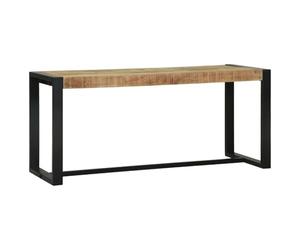 Banc en bois massif Mango avec espace de rangement et couvercle à charnière, banc de couloir et banc à chaussures pour entrée et entrée, bois et fer, 100 x 35 x 45 cm, banc porte-manteau pratique avec
