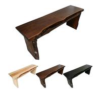 Banc en Bois Massif Rustique, 50 Cm/120 Cm Banc De Salle À Manger Intérieur avec Des Bords Irréguliers, Petit Tabouret Bois pour Bout De Lit De Chambre, Banquette Salon(Walnut,120*24*40 cm)