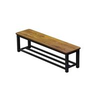 Banc en bois noir à 2 couches pour porche, entrée, salle de bain, salle de sport, restaurant, centre commercial, table d'appoint élégante et durable de 80 cm