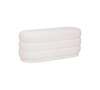 Banc en bois / PU coloris blanc - Longueur 100 x Profondeur 40 x Hauteur 42 cm --