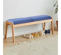 Banc en bois rembourré pour l'intérieur - Pour cuisine, chambre à coucher et salon - Meuble d'entrée et de couloir - Bleu - 112 x 39 x 43 cm