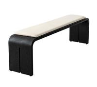 Banc en bois robuste avec siège rembourré, robuste et confortable pour salle à manger, entrée, chambre à coucher, pas de montage nécessaire