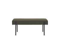 Banc en boucle vert foncé avec pieds noirs 100 x 36 x 42,5 cm -