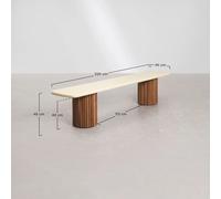 Banc en ciment et bois d'acacia Sirvon Brun Acacia