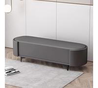 Banc en cuir au pied du lit avec assise rembourrée, banc à chaussures, banc d'entrée, repose-pieds avec pieds en métal, banc rembourré pour salle à manger et salle de bain