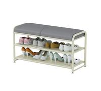 Banc En Cuir, Banc De Chambre À Coucher À 3 Niveaux, Tabouret De Rangement Multifonction For Chaussures, Banc Étroit For L'intérieur, Banc D'entrée Avec Repose-pieds Réglables, For Hall De Bureau(F,50