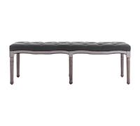 Banc en lin en bois massif - 150 x 40 x 48 cm - Gris foncé - Banc rembourré avec coussin - Rangement de garde-robe - Assise peu encombrante pour couloir, chambre à coucher, salon