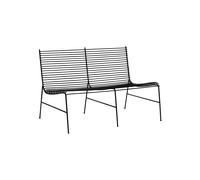 Banc en métal noir, 3 places, extérieur - Hübsch, String - 113x72x79 cm