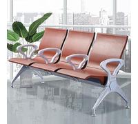 Banc en Métal pour Salle D'attente, Chaise de Salle D'attente 3 Places en Cuir PU, Chaises de Réception avec Accoudoirs et Dossiers, for Aéroport, Marché, Banque, Hôpital, École, Salon de Coiffure(Bro
