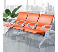 Banc en Métal pour Salle D'attente, Chaise de Salle D'attente 3 Places en Cuir PU, Chaises de Réception avec Accoudoirs et Dossiers, for Aéroport, Marché, Banque, Hôpital, École, Salon de Coiffure(Ora